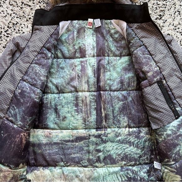 Element Snowboard Jacket Text Logo All Over Print Black White Men’s Medium - Picture 13 of 16